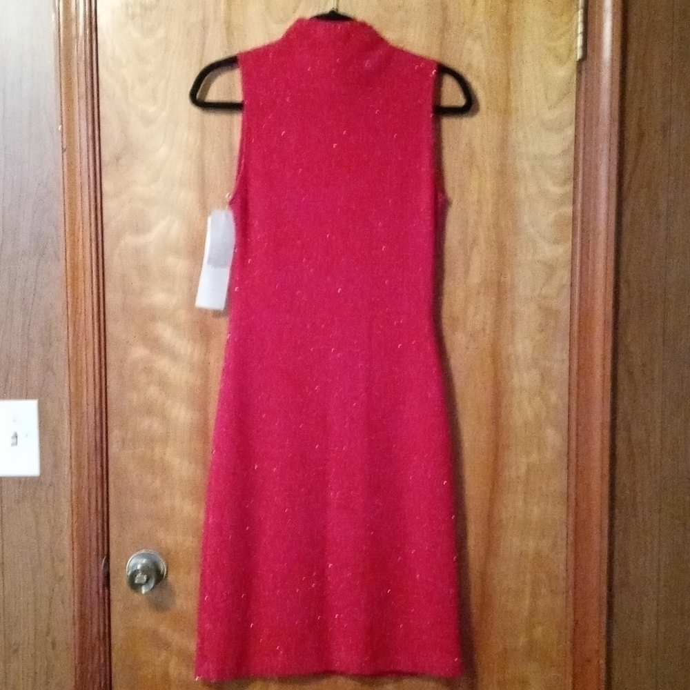 NWT MICA red party dress red turtleneck petite - Picture 7 of 12